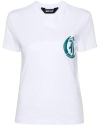 Just Cavalli - Embroidered Logo Cotton T-Shirt - Lyst