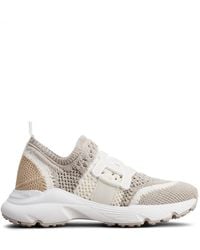 Tod's - Sneakers slip-on grigie/bianche in maglia - Lyst