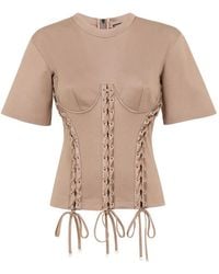 Dolce & Gabbana - Corset-detail T-shirt - Lyst