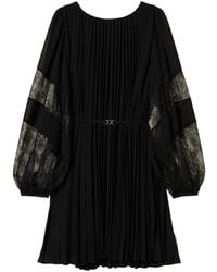 Twinset - Pleated Georgette Mini Dress - Lyst