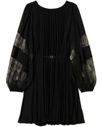 Twinset - Pleated Georgette Mini Dress - Lyst
