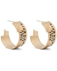 Givenchy - Logo-Engraved Hoop Earrings - Lyst