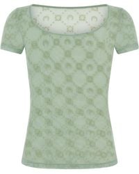 Marine Serre - Recycled Mesh Flock Open Neck Top - Lyst