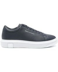 ARMANI EXCHANGE - Logo-Print Leather Sneakers - Lyst