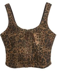 Juicy Couture - Lace-Up Leopard-Print Corset - Lyst