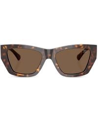 Burberry - Tortoiseshell-Effect Rectangle-Frame Sunglasses - Lyst