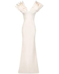 Gaby Charbachy - Ruffled V-Neck Gown - Lyst