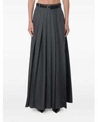 Self-Portrait - Pleated Maxi Skirt Belt And Slit - Lyst