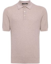 Tagliatore - Textured-finish Cotton Polo Shirt - Lyst