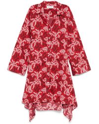 Lanvin - Printed Midi Dress - Lyst