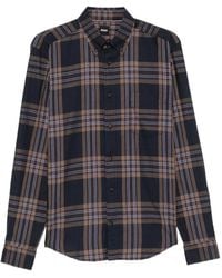 BOSS - Check-Pattern Button-Down Shirt - Lyst