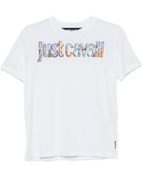 Just Cavalli - Floral Logo T-Shirt - Lyst