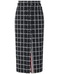 Thom Browne - Windowpane Houndstooth Tweed Skirt - Lyst