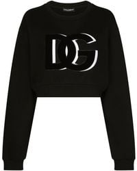 Dolce & Gabbana - Cropped Logo Sweatshirt - Lyst