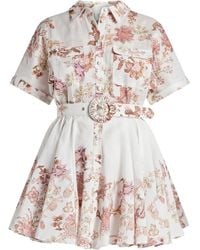 Hemant & Nandita - Diza Floral Belted Mini Dress - Lyst