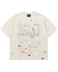 WARMAN - Distressed Graphic-Print T-Shirt - Lyst