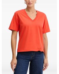 KARL LAGERFELD - Embroidered V-Neck T-Shirt - Lyst