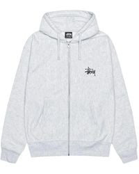 Stussy - Logo-Print Zip-Fastening Hoodie - Lyst