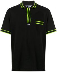 MSGM Poloshirt Met Neon Afwerking - Zwart