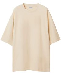 Burberry - T-shirt In Spugna Di Cotone - Lyst