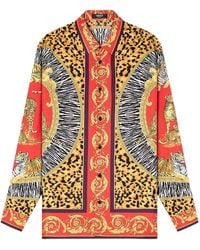 Versace - Silk Shirt With Print - Lyst