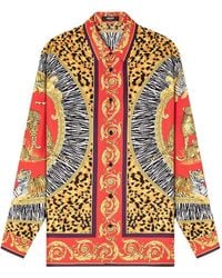 Versace - Wild Cats Silk Shirt - Lyst