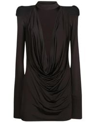 Amen - Draped Epaulette-Detail Mini Dress - Lyst