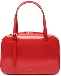 A.P.C. - Patent-Finish Buckle-Detail Tote Bag - Lyst