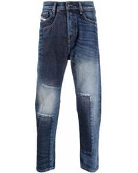DIESEL - Patchwork Straight-Leg Jeans - Lyst