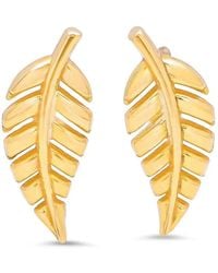 Jennifer Meyer - Mini 18Kt Gelbgoldohrstecker Mit Blattmotiv - Lyst