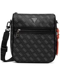 Guess - Monogram-Print Logo-Plaque Messenger Bag - Lyst