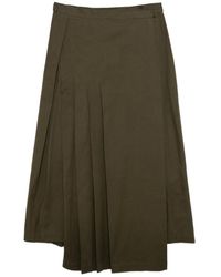 Yohji Yamamoto - Cotton Twill Pleated Wrap Skirt - Lyst