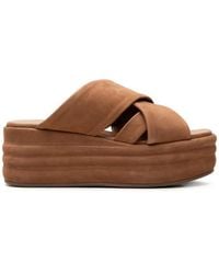 Free People - Wanderbay Crossover-Strap Platform Sandals - Lyst