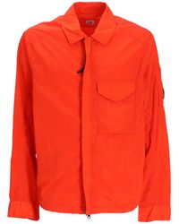 C.P. Company - Giacca-Camicia Con Zip E Dettaglio Lente - Lyst