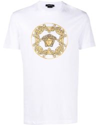Versace - T-shirt en coton biologique à imprimé Medusa - Lyst