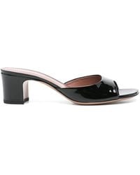 Paris Texas - Open-Toe Mules With Glossy Finish And Mid-Height Block Heel - Lyst