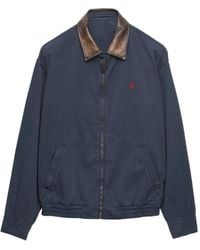 Prada - Veste En Coton Avec Détails En Cuir - Lyst