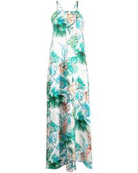 Max Mara - Floral-print Sleeveless Long Dress - Lyst