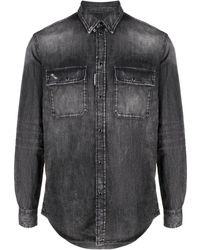 DSquared² - Distressed-effect Cotton Shirt - Lyst