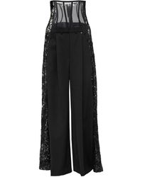 Nissa - Tulle Waist Wool Pants - Lyst