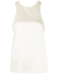 Loulou de Saison - Twist-Detail Racerback Silk Top - Lyst