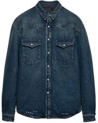 Prada - Gewatteerd Denim Overhemd - Lyst