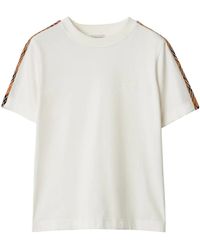 Burberry - T-Shirt Con Bordo A Quadri - Lyst