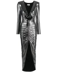 Nissa - Ruffle-detailing V-neck Dress - Lyst