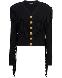 Balmain - 5-Button Cardigan With Fringes - Lyst