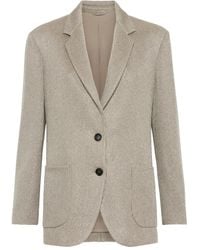Brunello Cucinelli - Cotton Single-Breasted Jacket - Lyst