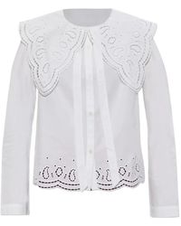 AllSaints - Marie Broderie-Anglaise Scalloped-Hem Blouse - Lyst