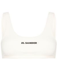 Jil Sander - Top de bikini con logo estampado - Lyst