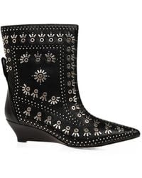 Odissi - Stud-Embellished Wedge Ankle Boots - Lyst