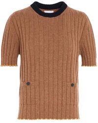 Barrie - Cashmere-Blend Ribbed T-Shirt - Lyst